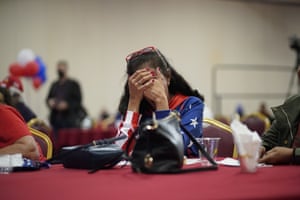 A Trump supporter at a Republican election night party in Las Vegas, Nevada